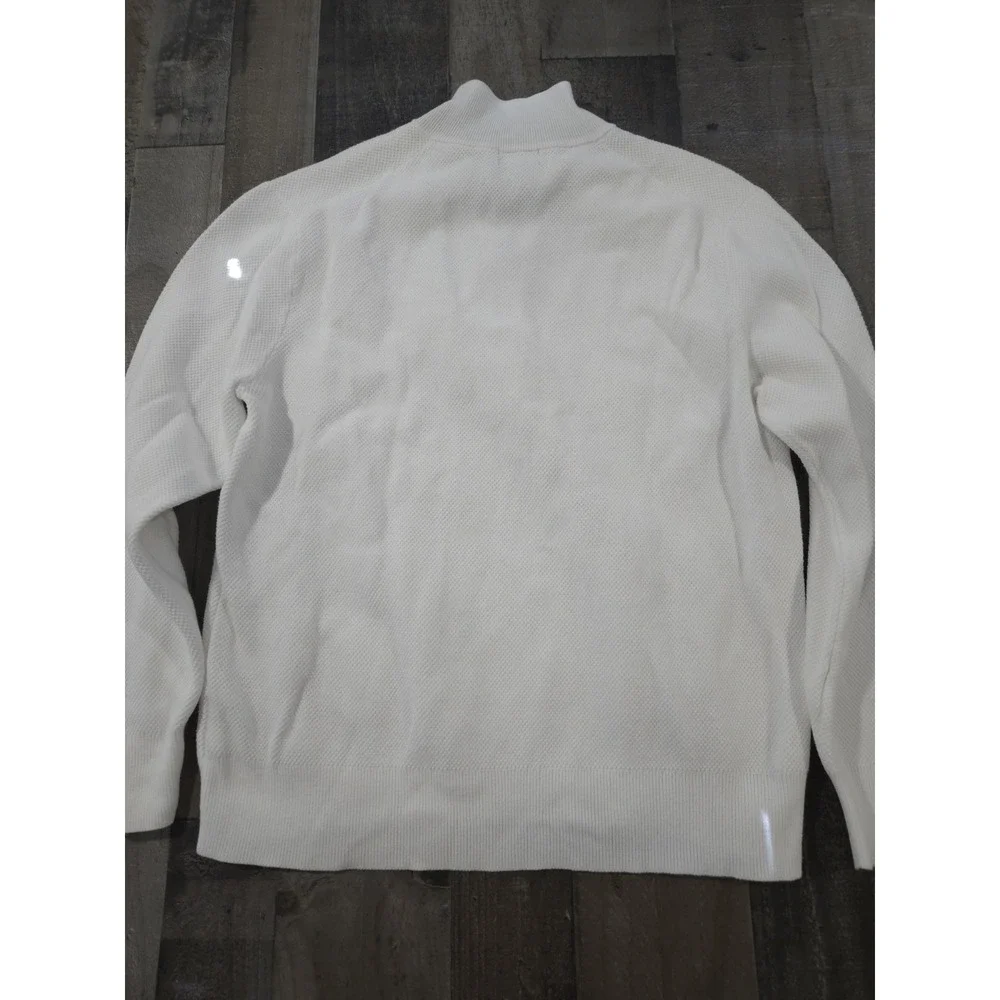 Brooks Brothers Sport 1818 Collection Textured Quarter-Zip Sweater bright white